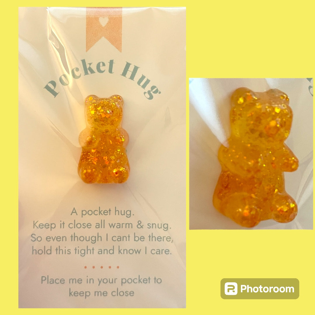 Pocket Hug bears- epoxy resin handmade bears - many colors available. Buy more and save!