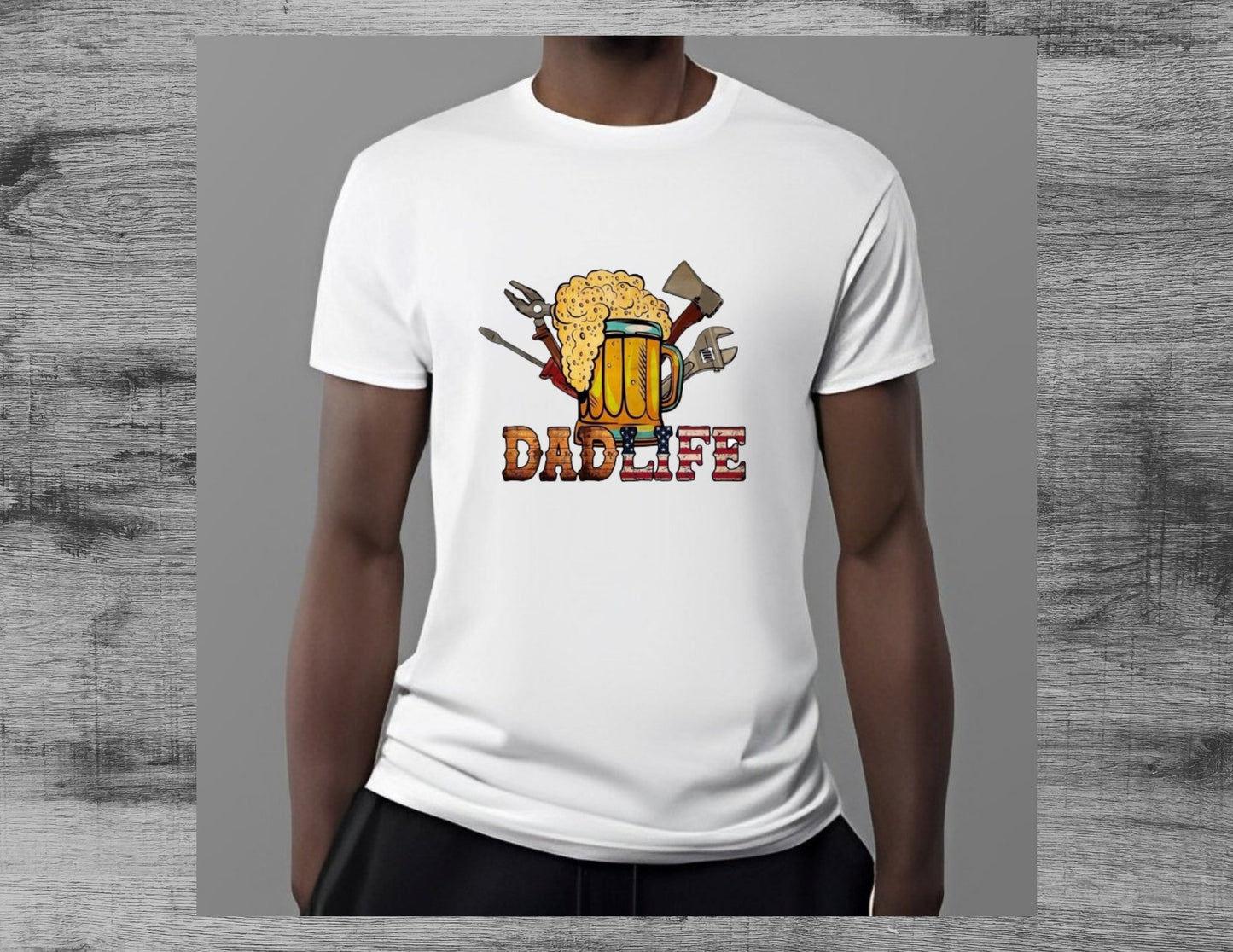 "Dad Life" Funny saying - Short Sleeve Shirts with 2 Colors to choose from - Crazy and Cute Crafts