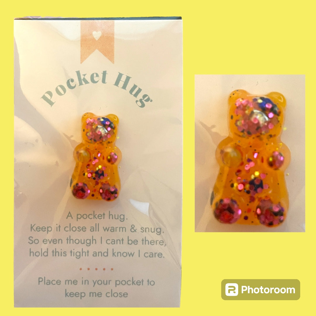 Pocket Hug bears- epoxy resin handmade bears - many colors available. Buy more and save!