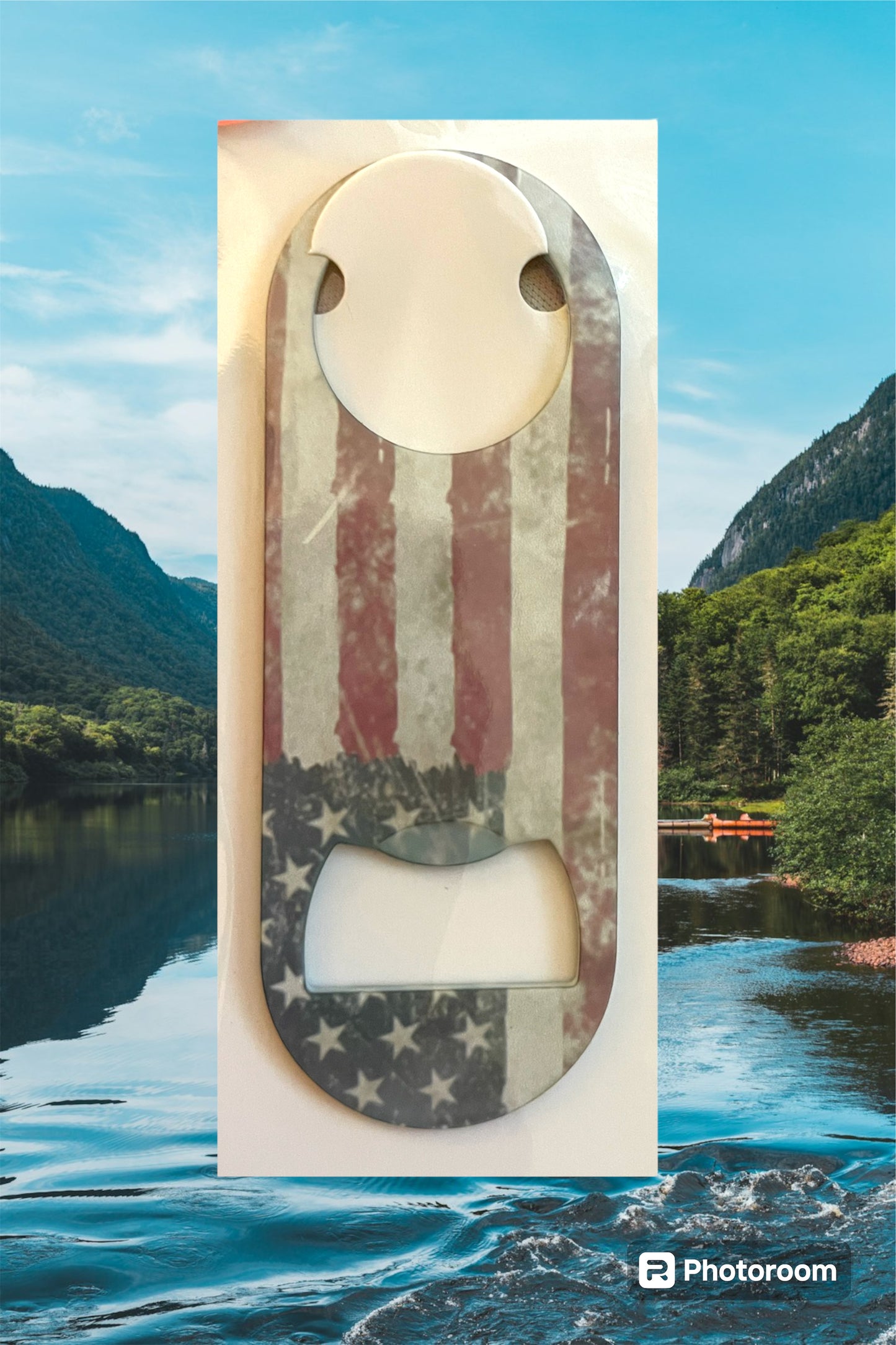 Metal bottle opener - USA flag