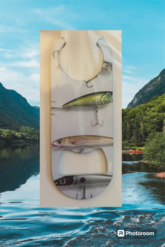 Metal bottle opener - fishing lures