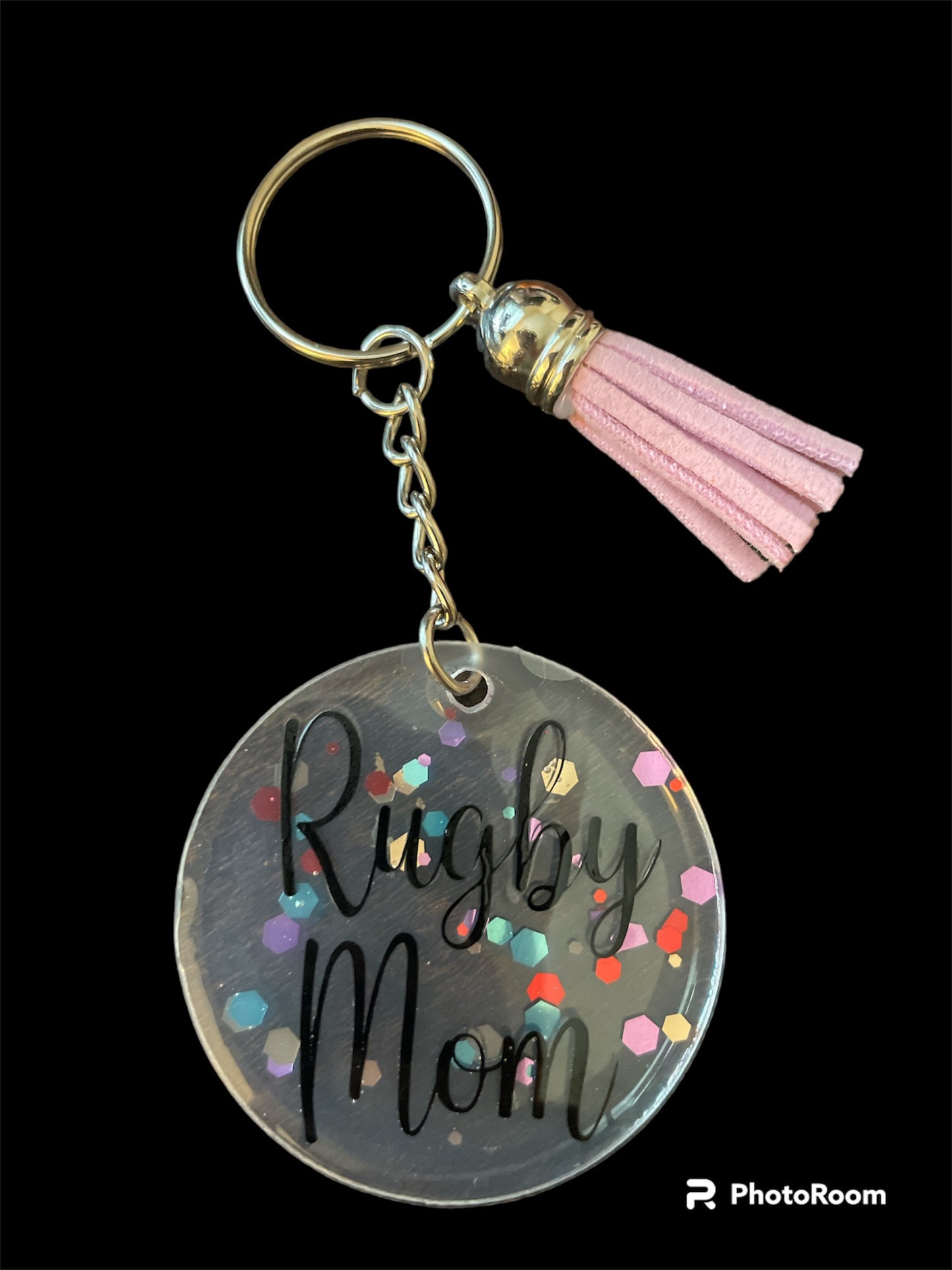 Resin / Epoxy Keychain - Hand poured and uniquely made. Team mom supporter