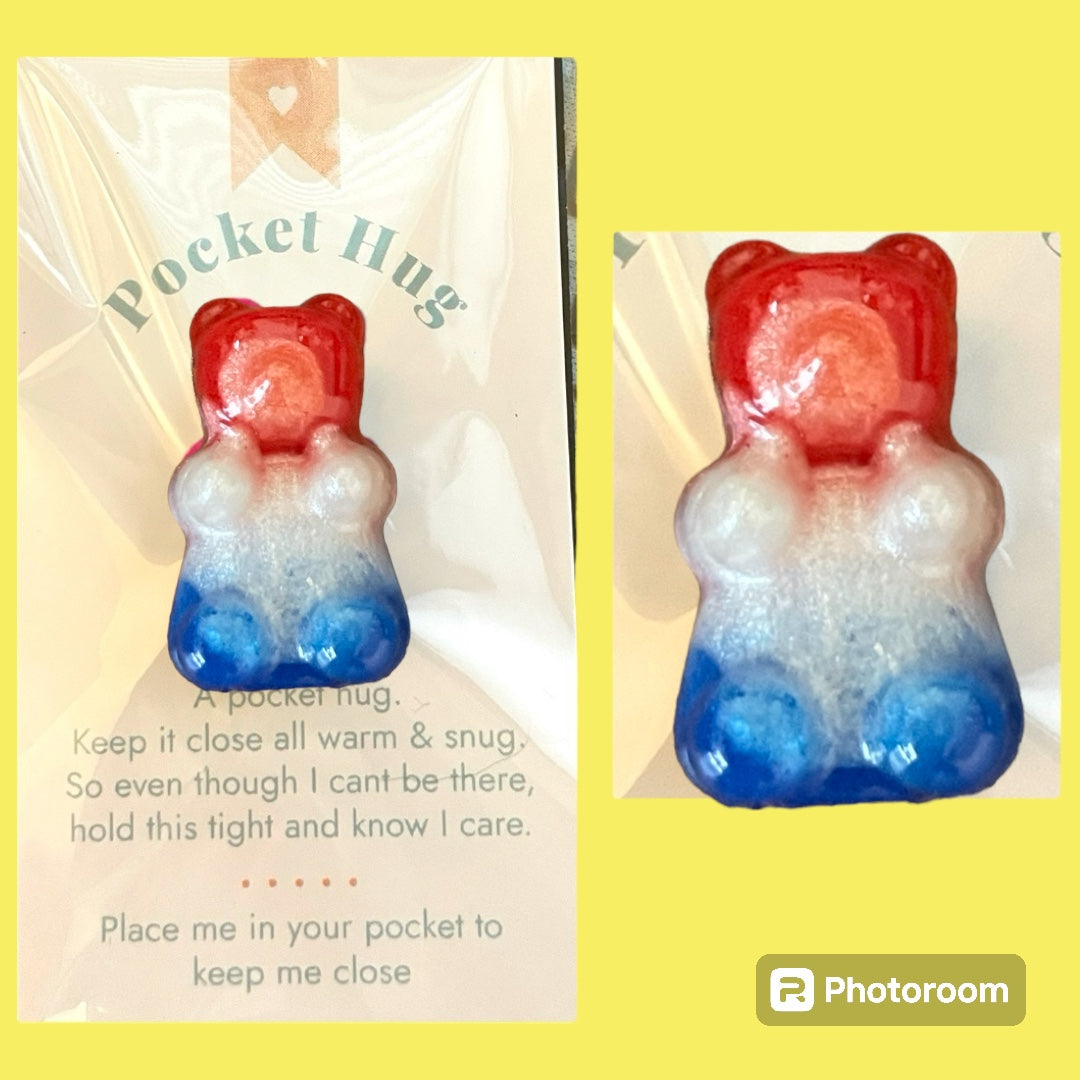 Pocket Hug bears- epoxy resin handmade bears - many colors available. Buy more and save!