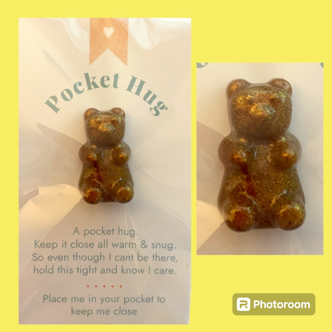 Pocket Hug bears- epoxy resin handmade bears - many colors available. Buy more and save!