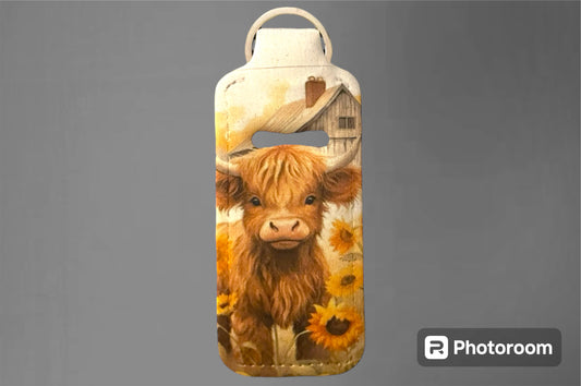 Lip balm keychain holder - highland cow