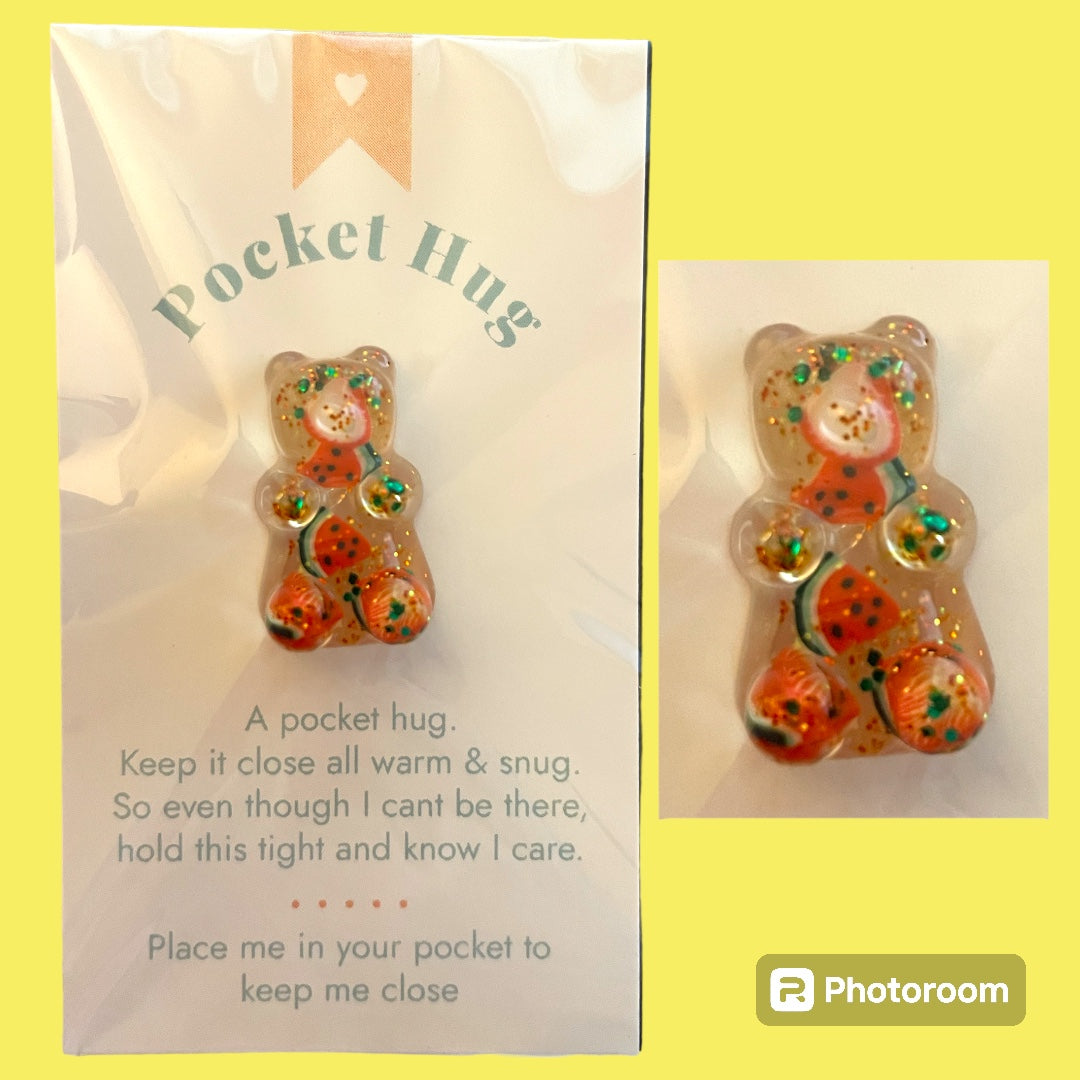 Pocket Hug bears- epoxy resin handmade bears - many colors available. Buy more and save!