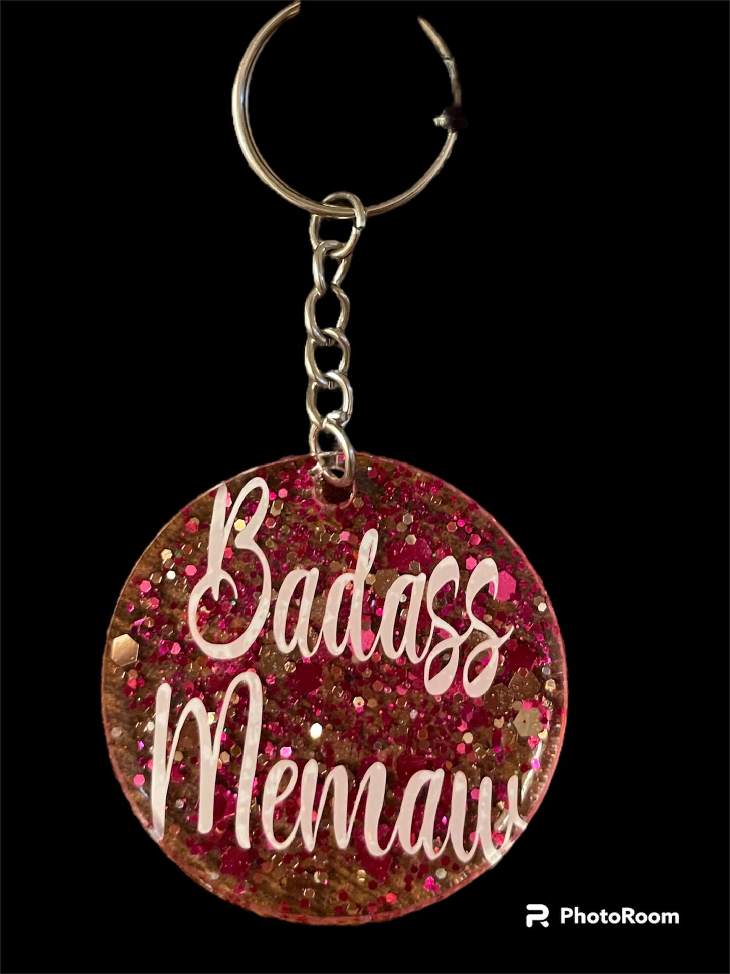 Resin / Epoxy Keychain - Hand poured and uniquely made. Badass (Mom, Nana, Gigi, Mama, Mimi, Memaw)