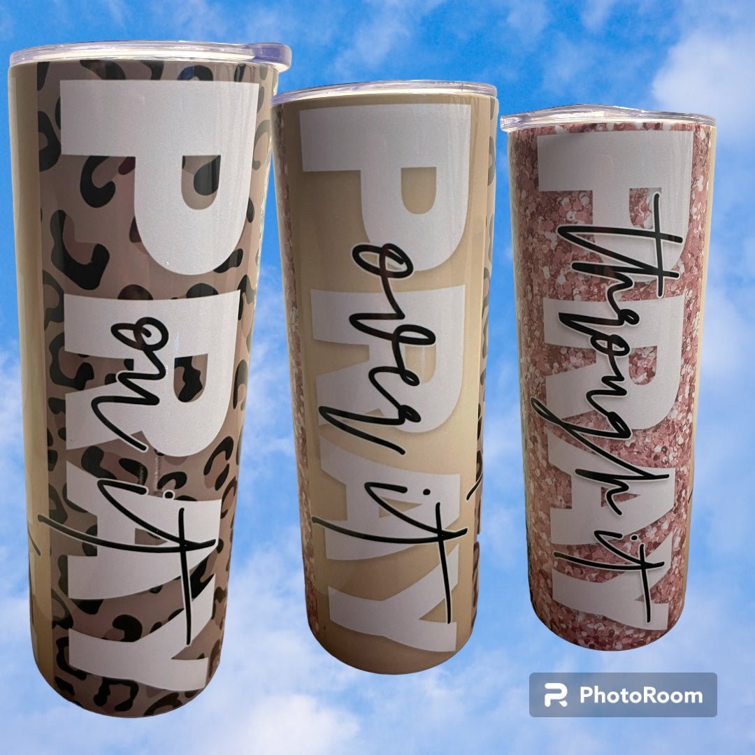 20oz Insulated Metal Tumbler “pray over it, pray through it, pray on it” - Crazy and Cute Crafts