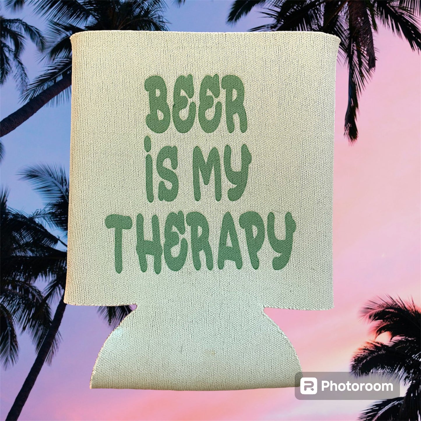 Can cooler sleeve “Beer is my therapy”