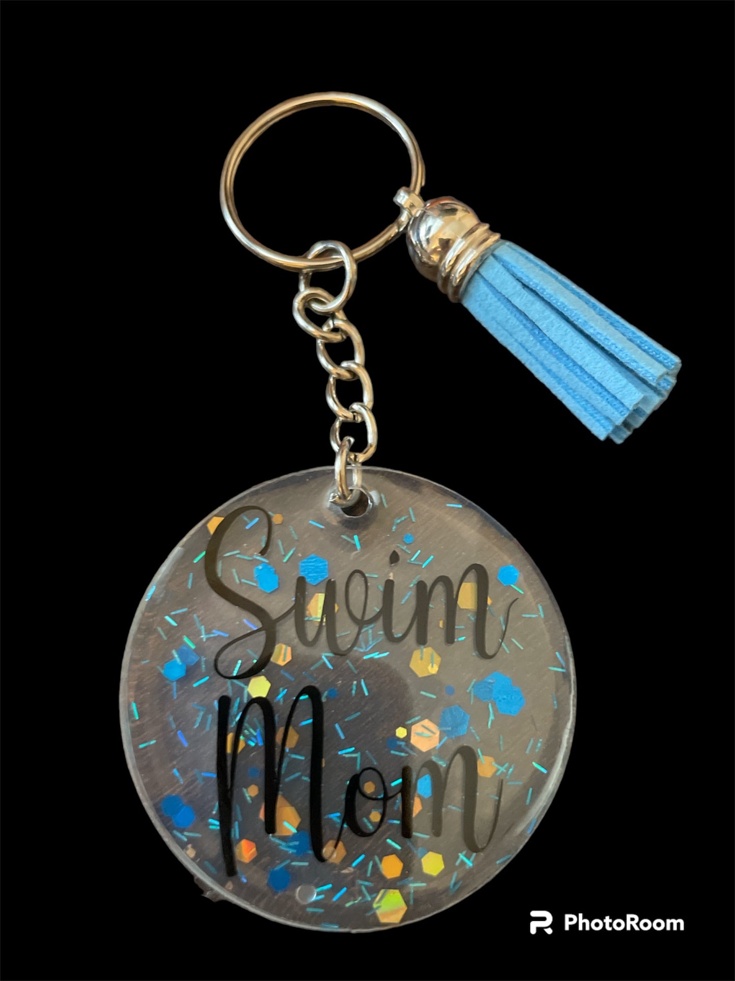 Resin / Epoxy Keychain - Hand poured and uniquely made. Team mom supporter