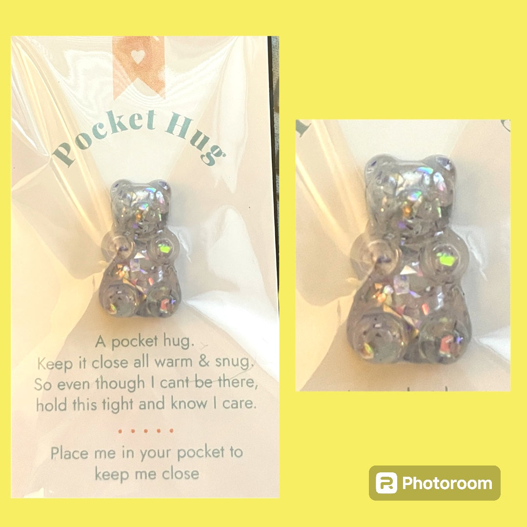 Pocket Hug bears- epoxy resin handmade bears - many colors available. Buy more and save!