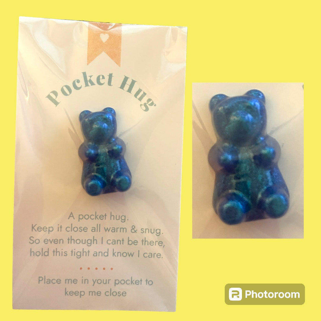 Pocket Hug bears- epoxy resin handmade bears - many colors available. Buy more and save!