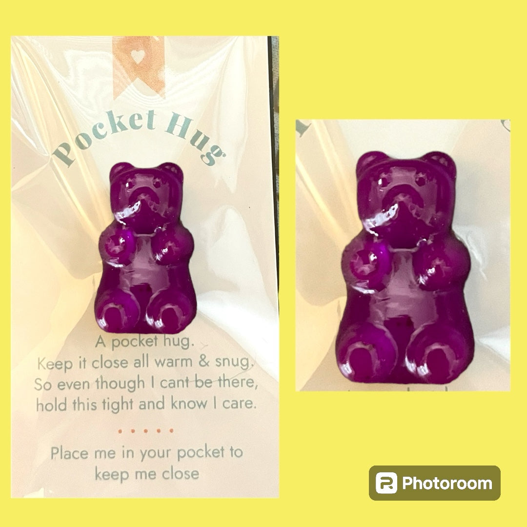 Pocket Hug bears- epoxy resin handmade bears - many colors available. Buy more and save!