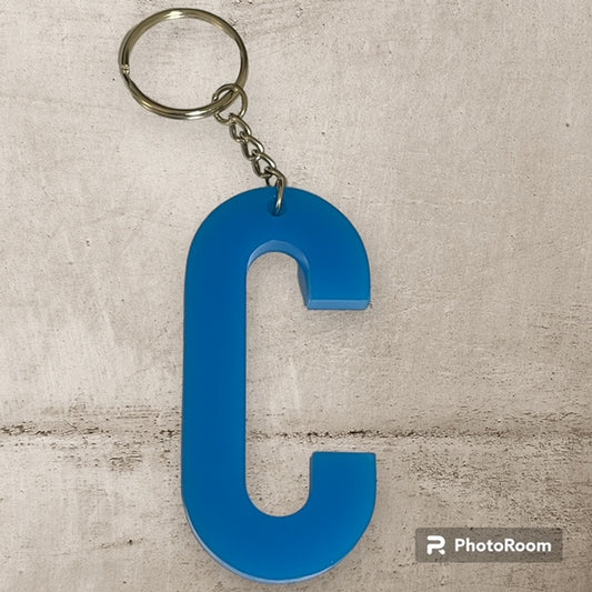 Resin / Epoxy Keychain Letter C - Hand poured and uniquely made. Size 2 1/2" x 1 1/2"