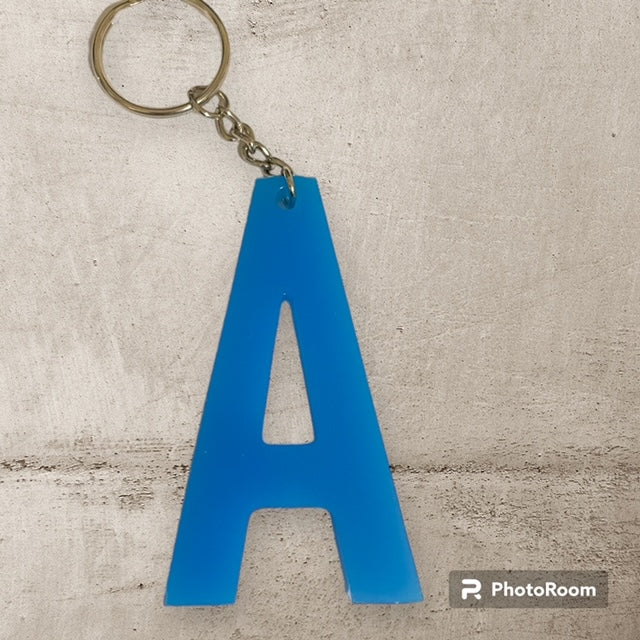 Resin / Epoxy Keychain Letter A - Hand poured and uniquely made. Size 2 1/2" x 1 1/2"