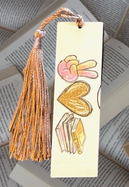 Bookmark Mini "Peace love books" - Crazy and Cute Crafts