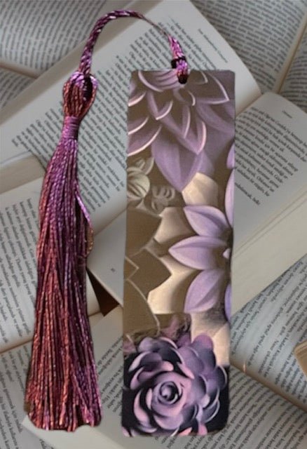 Bookmark Mini "Purple and Black flowers" - Crazy and Cute Crafts